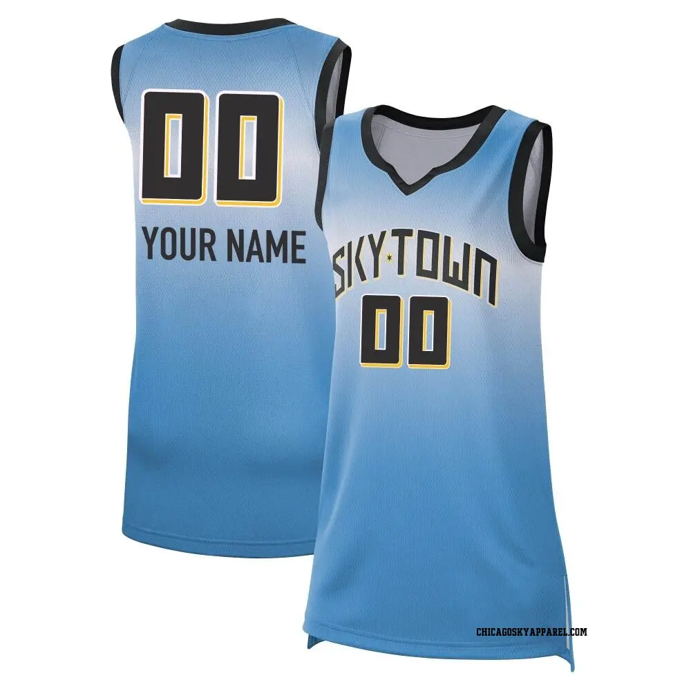 Women's Custom ＃00 Light Blue Chicago Sky 2024 Rebel Edition Jersey