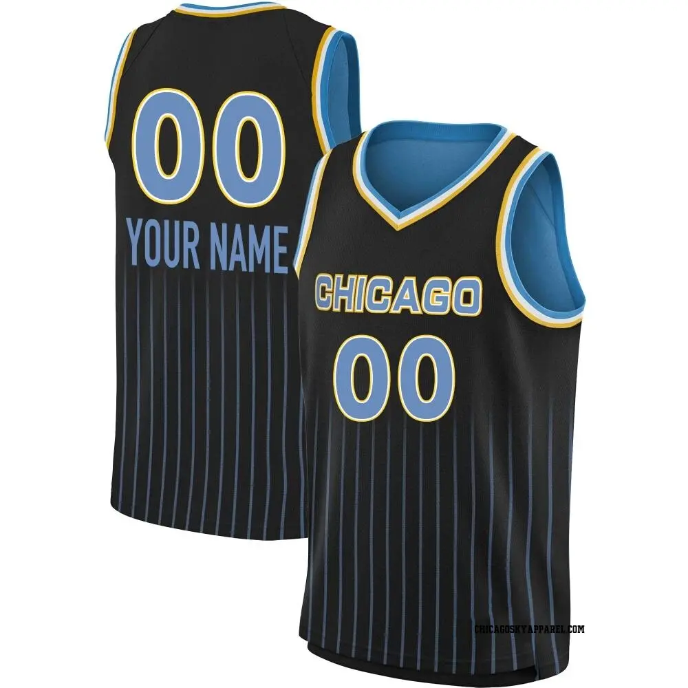 Youth Custom ＃00 Explorer Edition Victory Black Chicago Sky 2021 Jersey